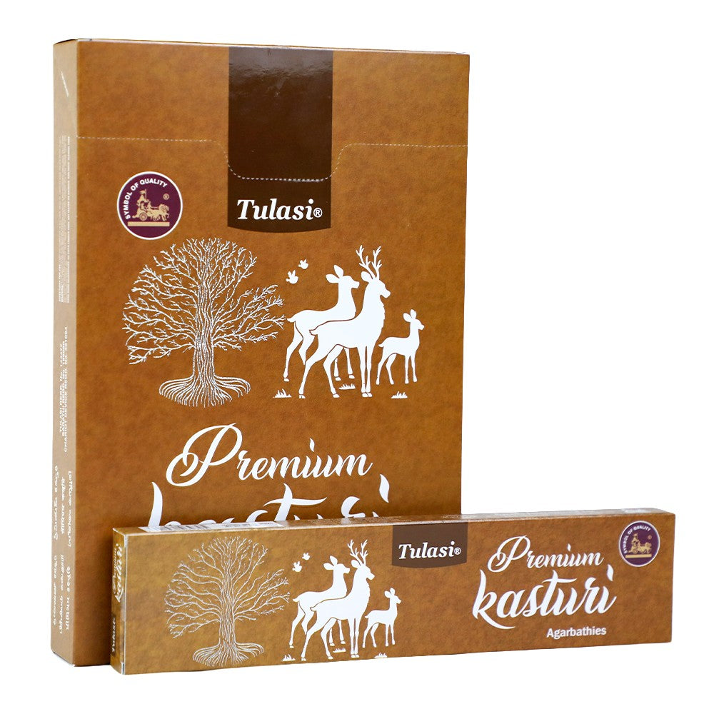 Tulasi Premium Kasturi Incense Sticks, 6 x 25 g (Outer)