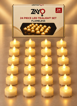 Zayo Led Tealight Battery Pack of 24 Pieces
