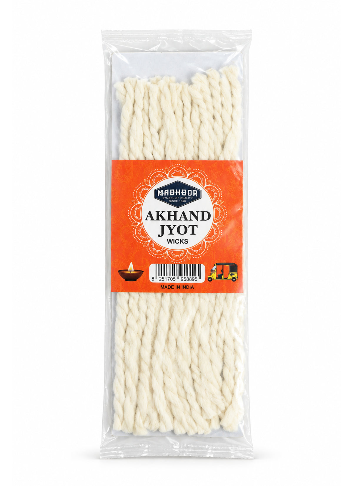 Madhoor Akhand Jyot Batti Long Cotton Wicks 12 Pieces