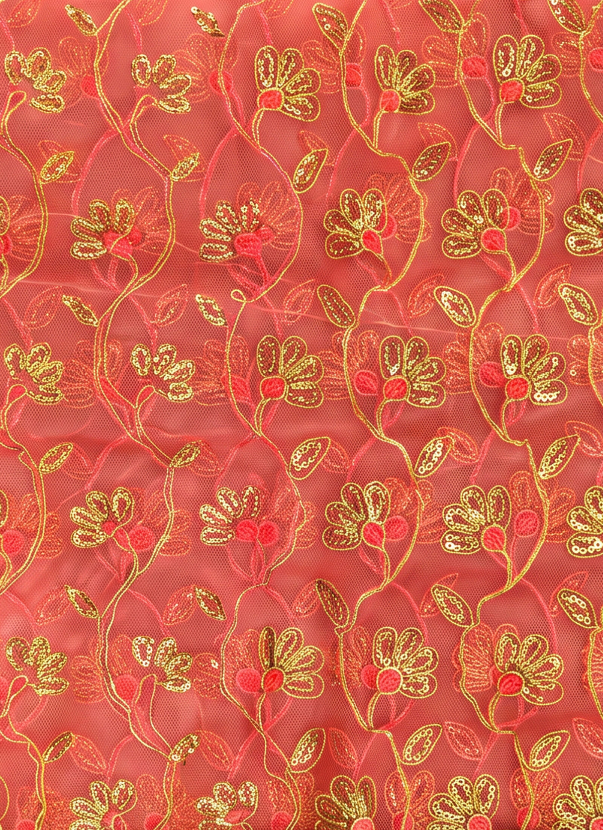 Madhoor Lace Deity Idol Chunri Gold-Tone Red 1m