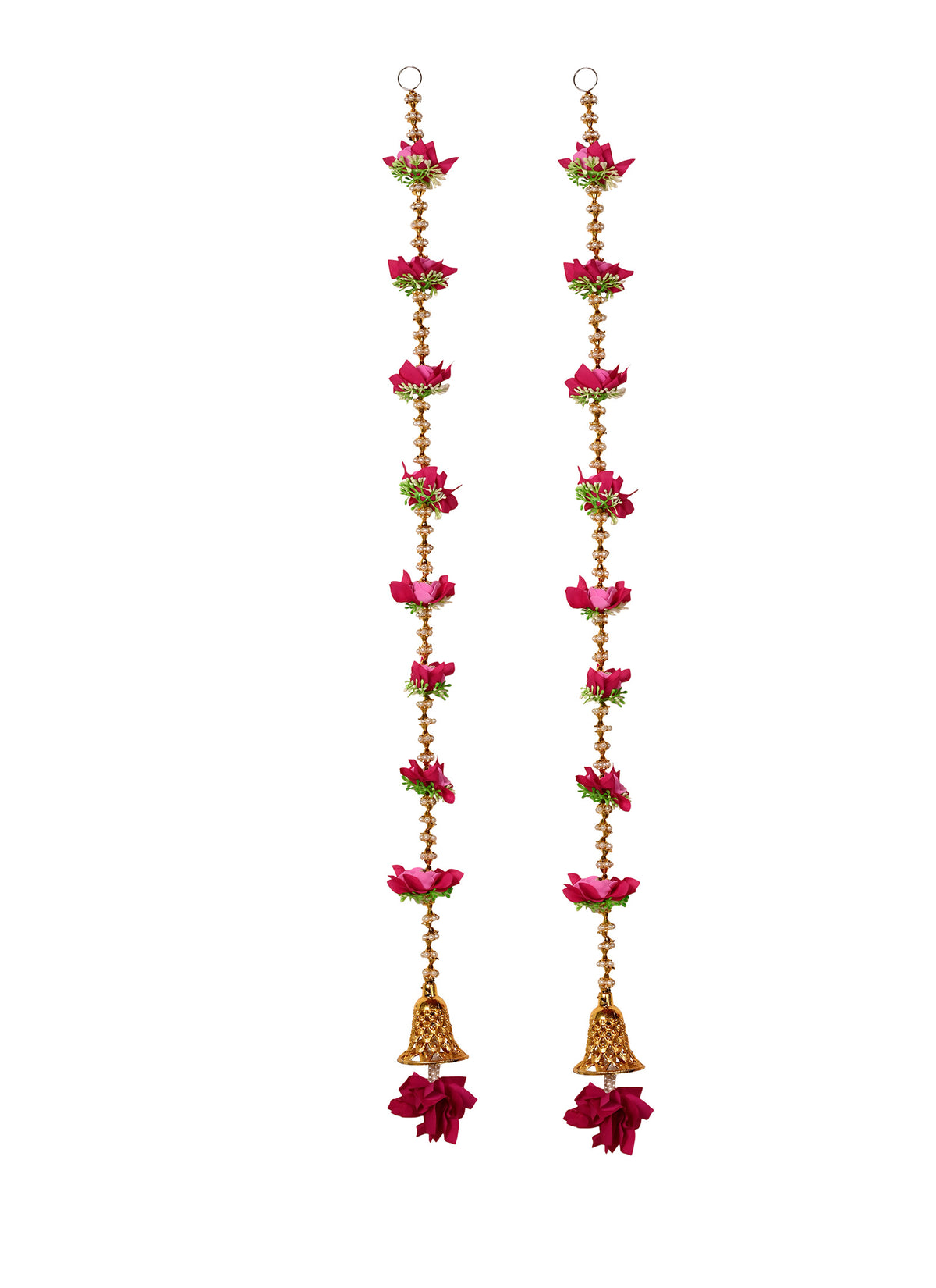 Madhoor Floral Beads Latkan Rani Pink 3 Feet Set of 2