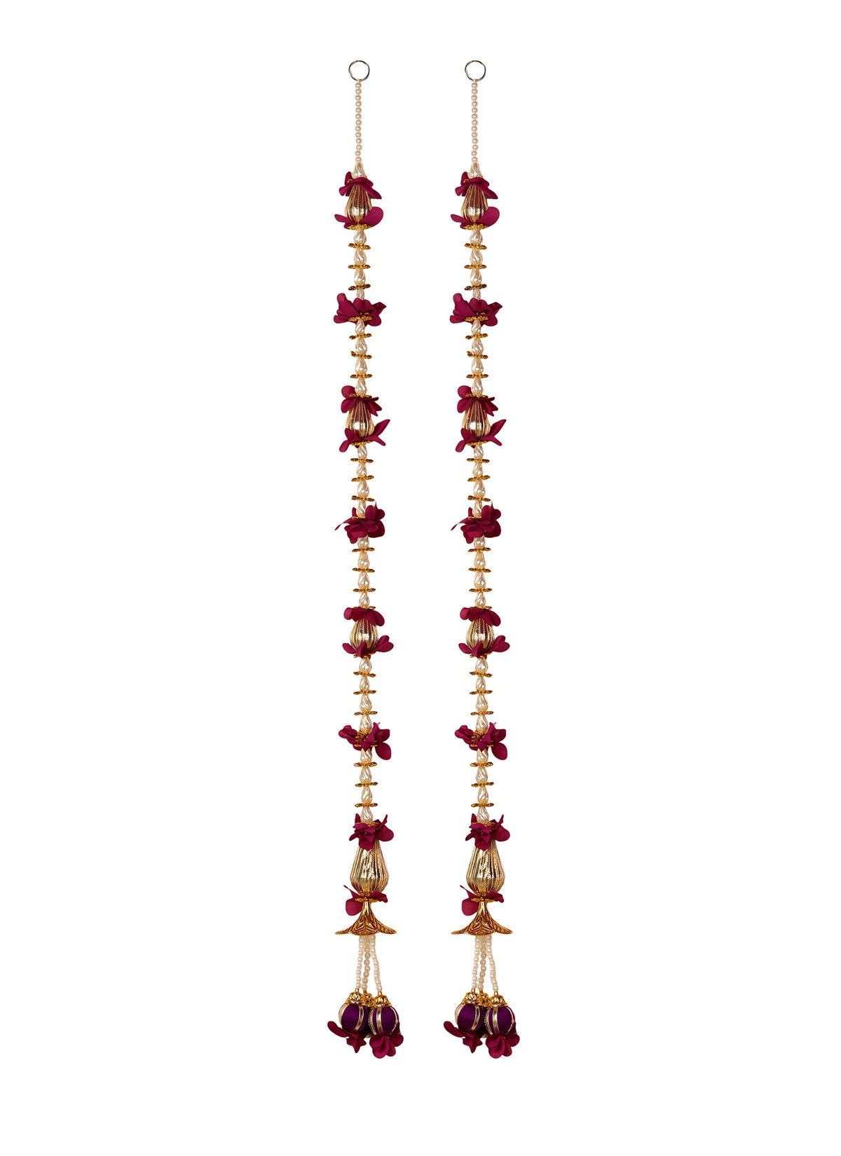 Madhoor Filigree Bells Latkan Purple 3 Feet Set of 2