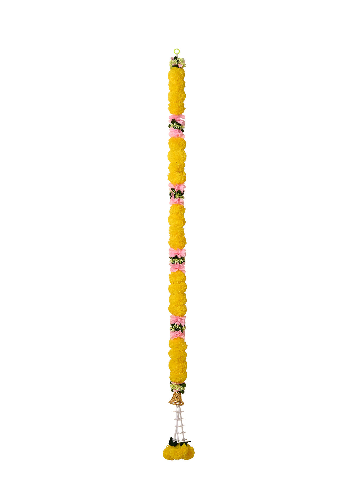 Madhoor Filigree Bells Latkan Yellow Pink 5 Feet 1 Piece