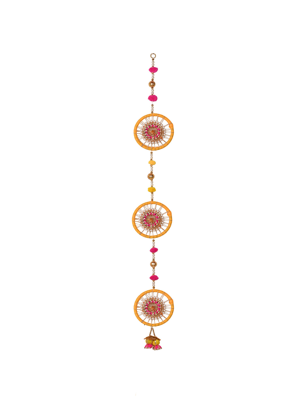 Madhoor Wheel Drop Latkan Yellow Pink 4 Feet 1 Piece