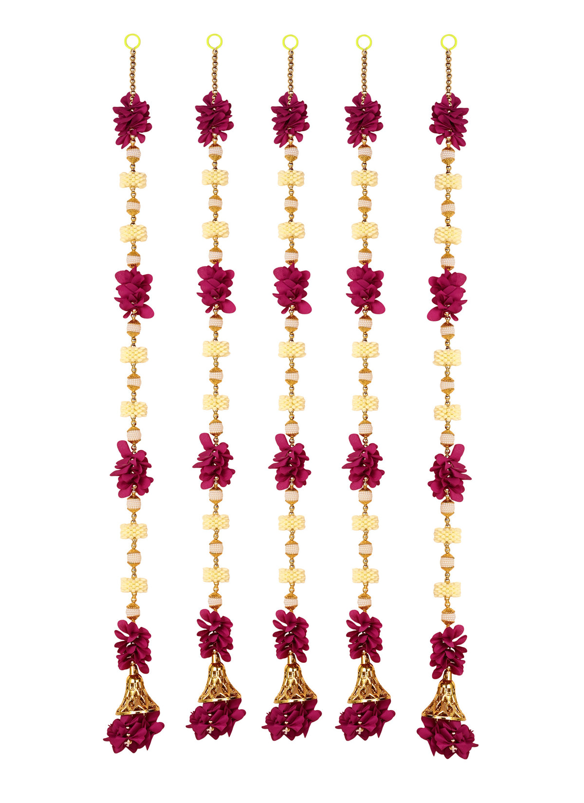 Madhoor Jhumka Bells Latkan Purple 3 Feet Set of 5