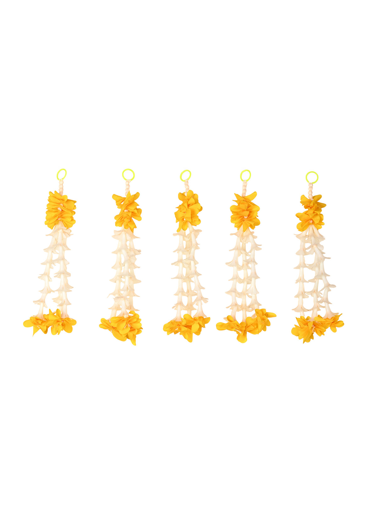 Madhoor Bloom Trail Latkan Yellow 10 Inches Set of 5