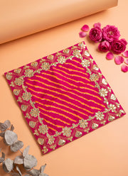 Madhoor Gota Pooja Chowki Aasan Red 16 x 16 Inches