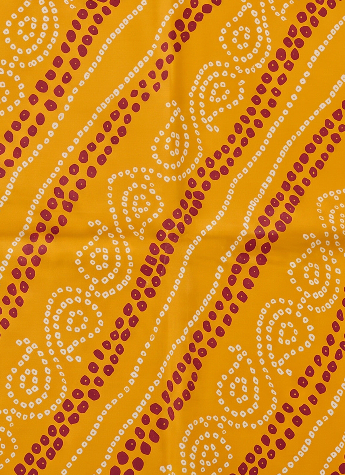 Madhoor Tie Dye Pooja Chowki Aasan Red Yellow 20 x 20 Inches