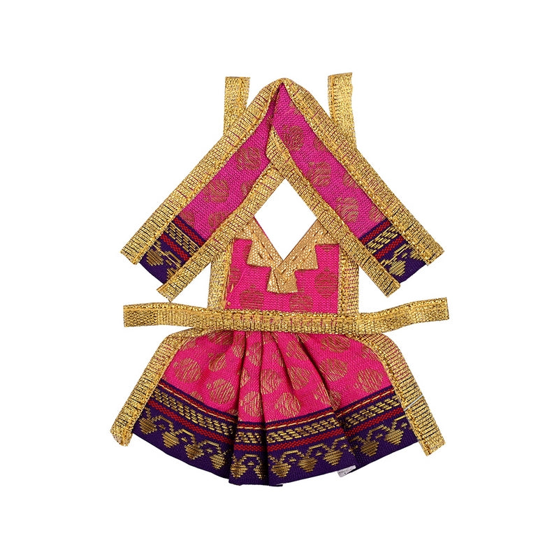 Madhoor Silk Deity Idol Dress Rani Pink 2 Inches 1 Set