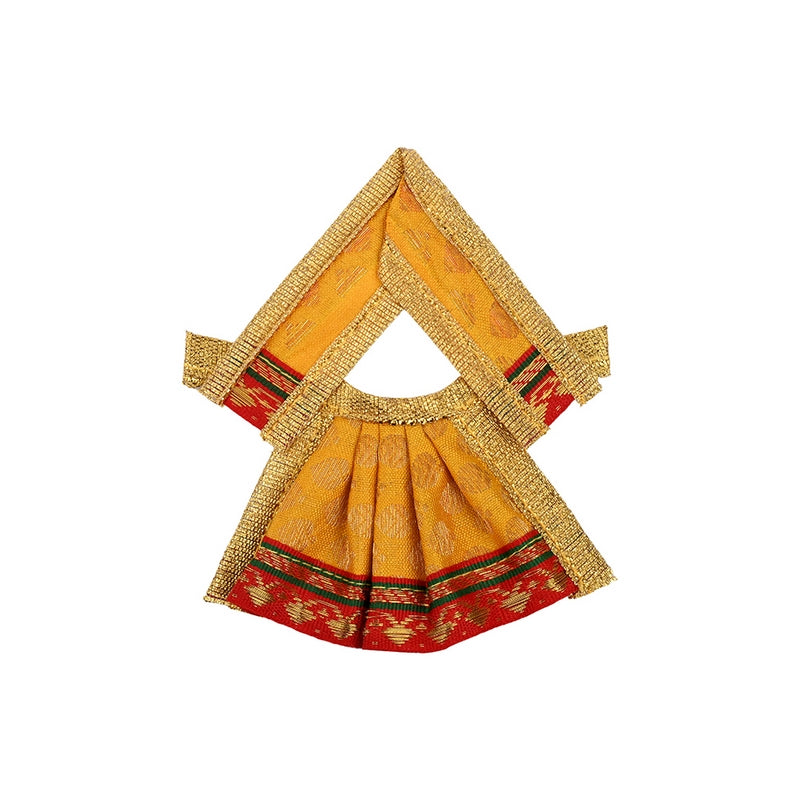 Madhoor Silk Deity Idol Dress Yellow 2 Inches 1 Set