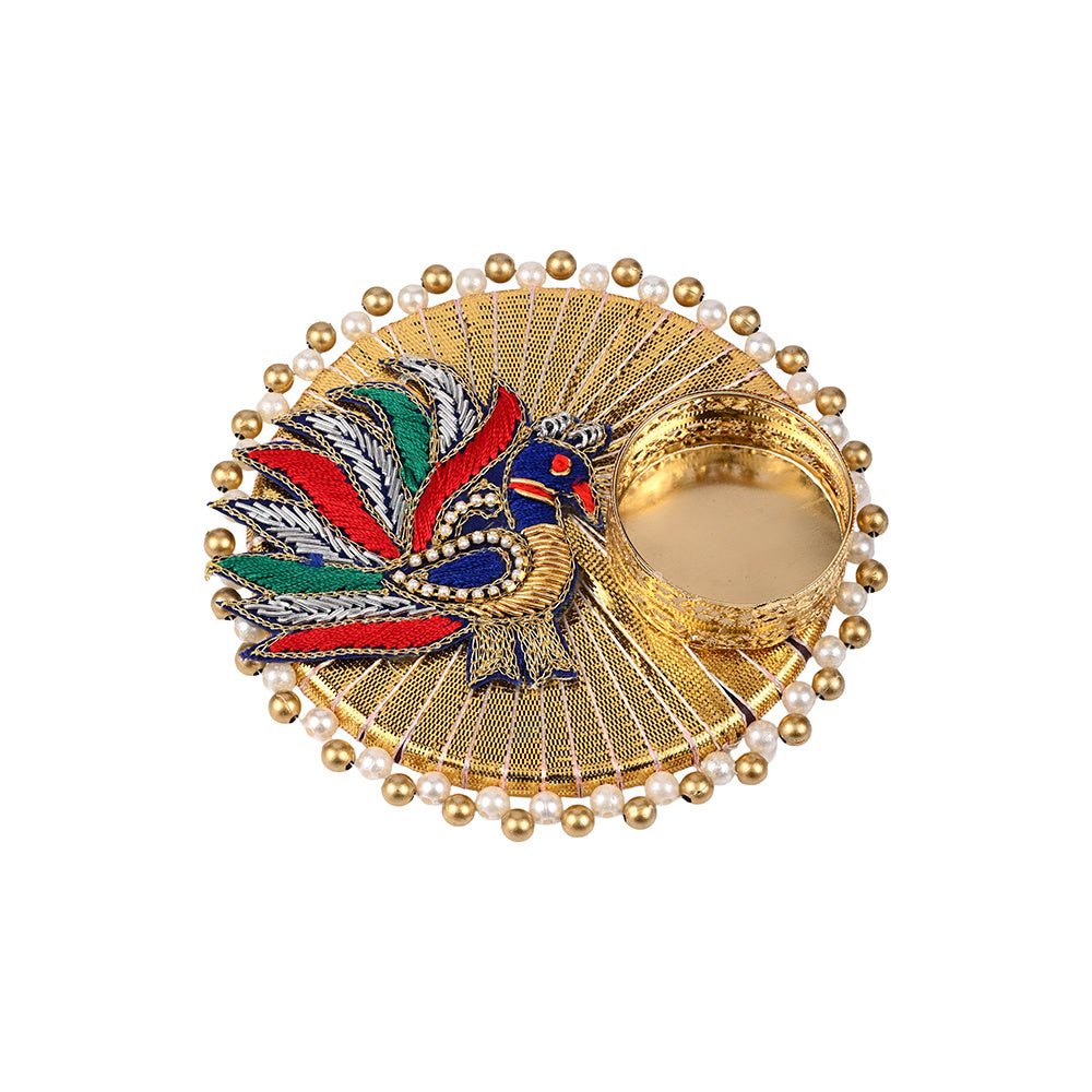 Madhoor Peacock Tealight Holder Multicolour 1 Piece