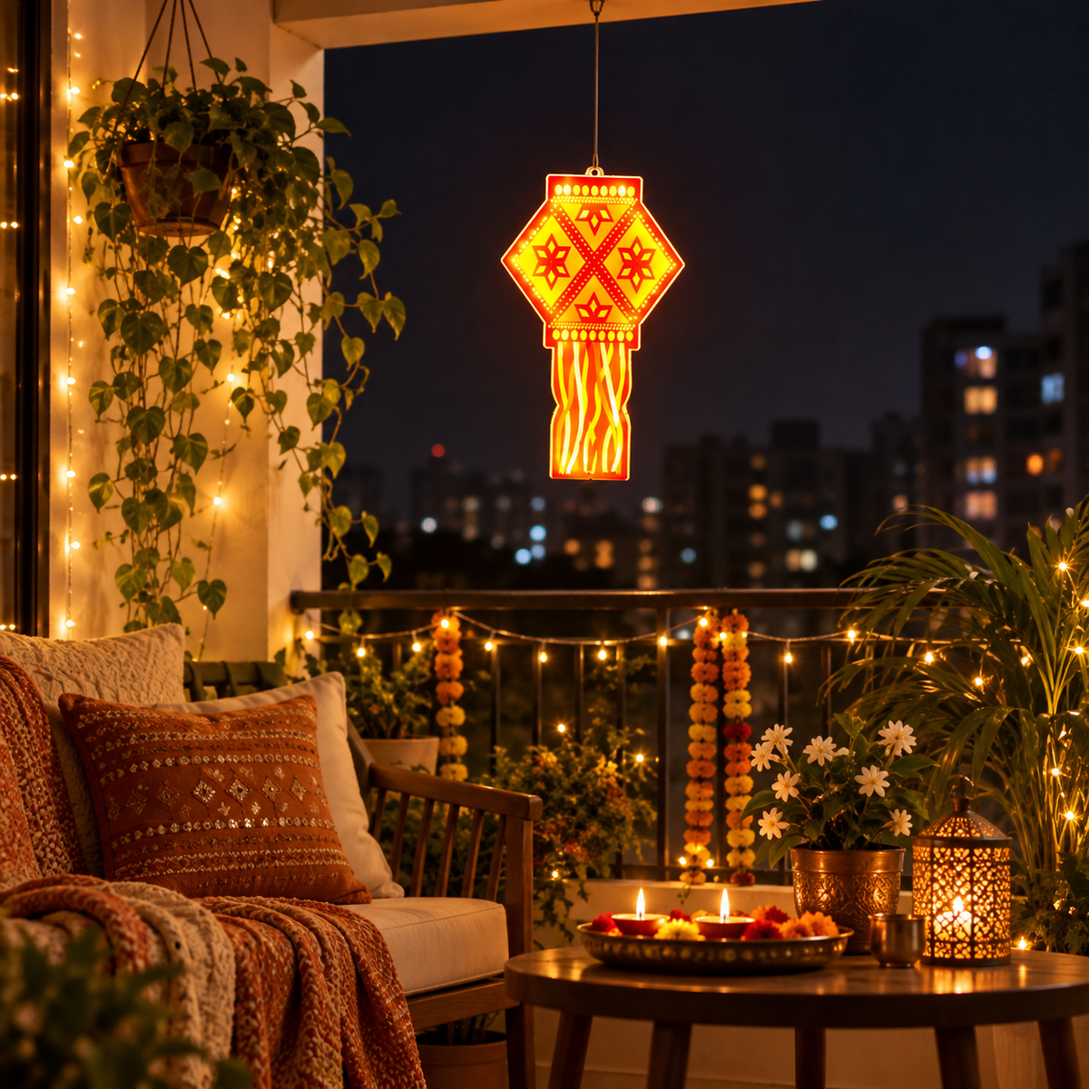 Zayo Hanging LED Lantern Light 35 cm