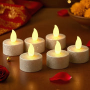 Zayo Battery Flameless LED Tealight Candles Silver-Tone Pack of 6