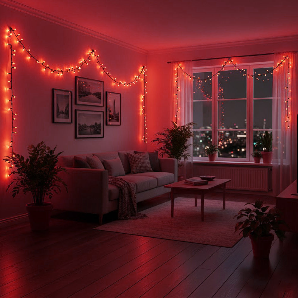Zayo LED String Lights Red 10m