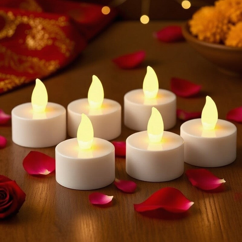 Zayo Battery Flameless LED Tealight Candles Pack of 6