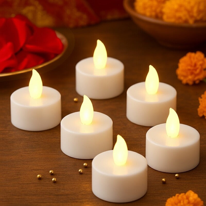 Zayo Battery Flameless LED Tealight Candles Pack of 6