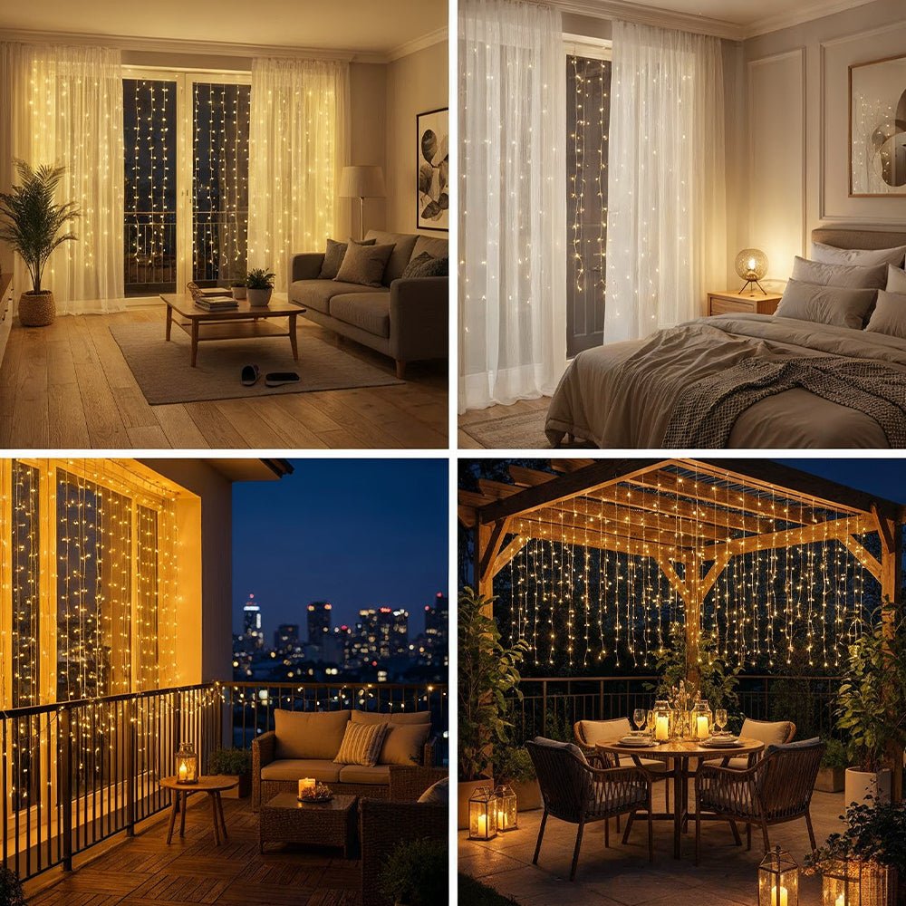 Zayo LED Curtain Lights Warm White 3m x 2m