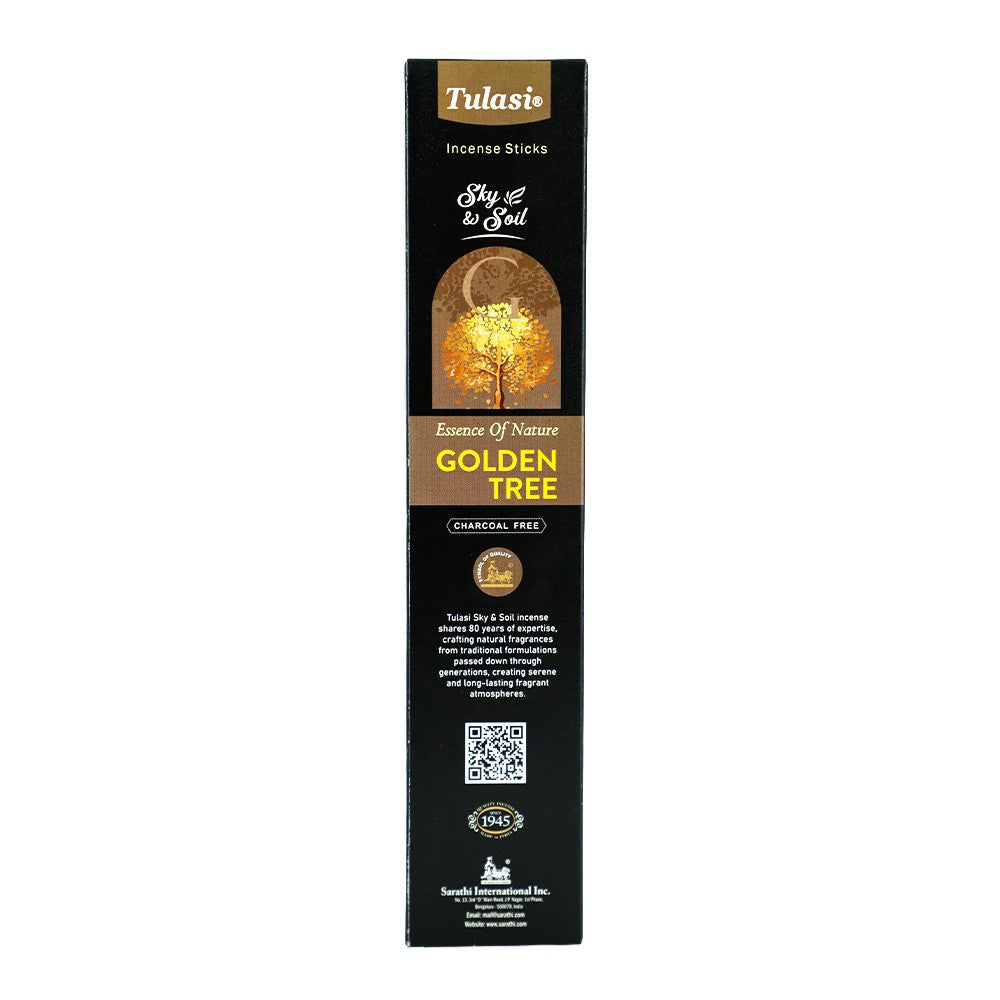 Tulasi Sky & Soil Golden Tree Incense Sticks, 12 Sticks