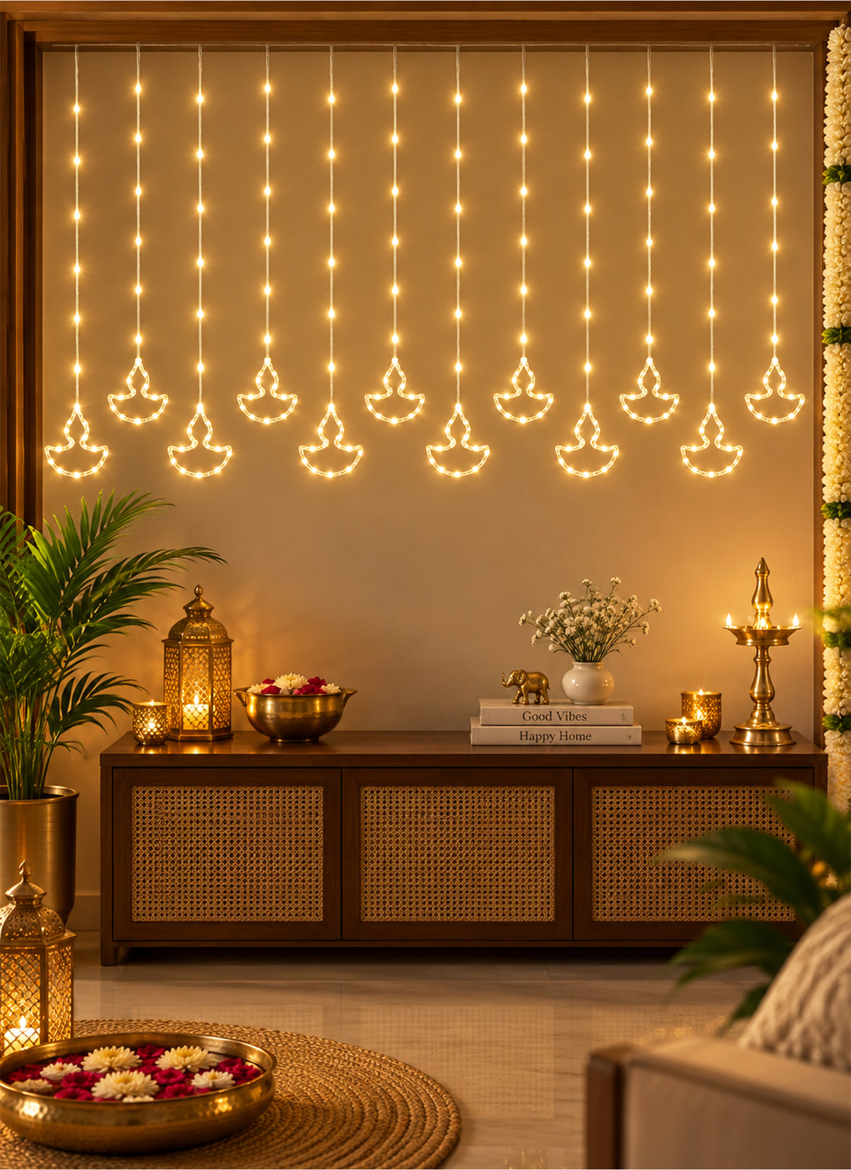 Zayo LED Diya Lights Warm White 3m