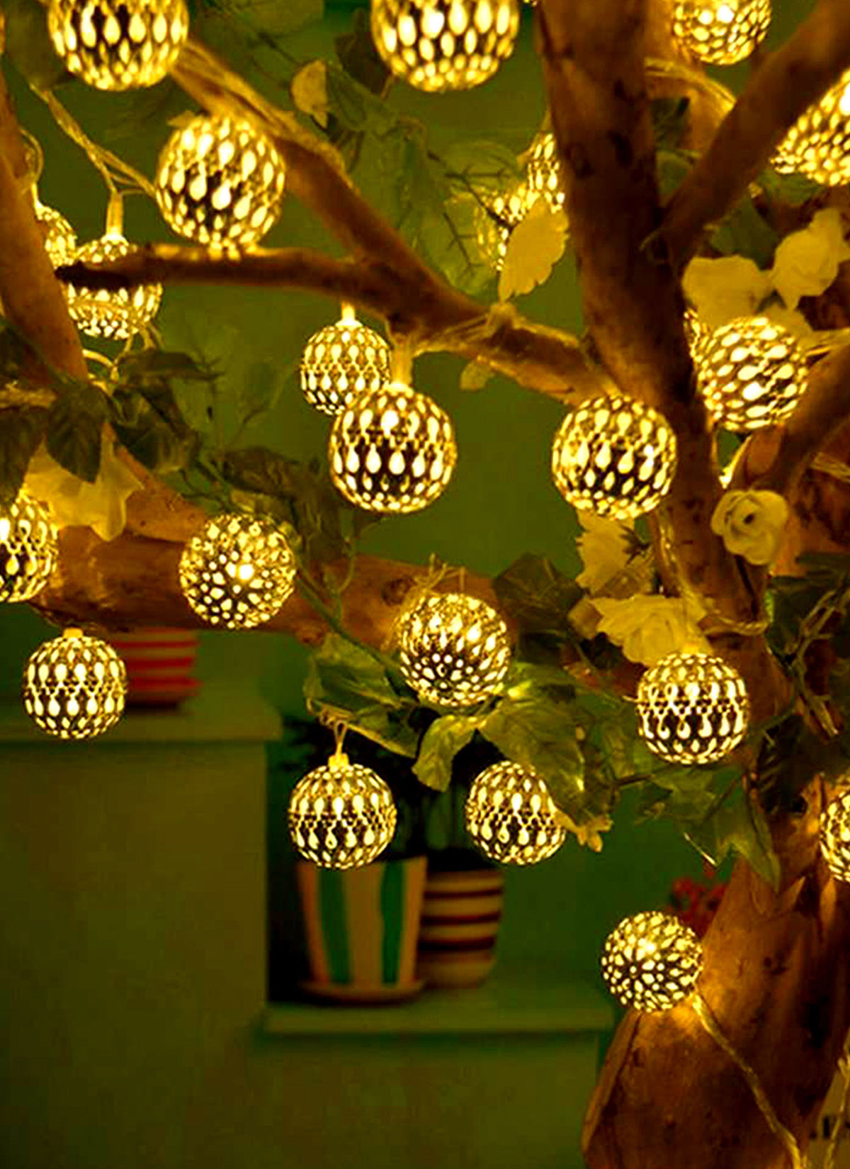 Zayo Metal BALL Battery LED String Lights