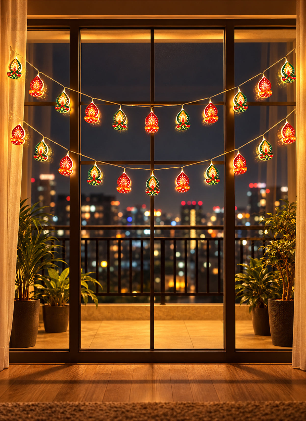 Zayo Diya Battery & USB LED String Lights 10 Pieces
