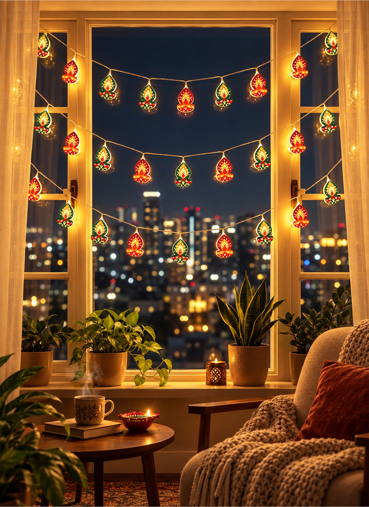 Zayo Diya Battery & USB LED String Lights 10 Pieces