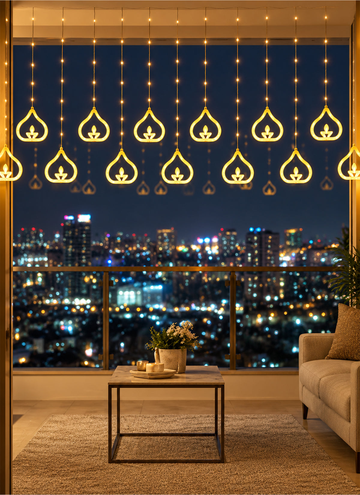 Zayo 2 LED Diya Lights Warm White 3m