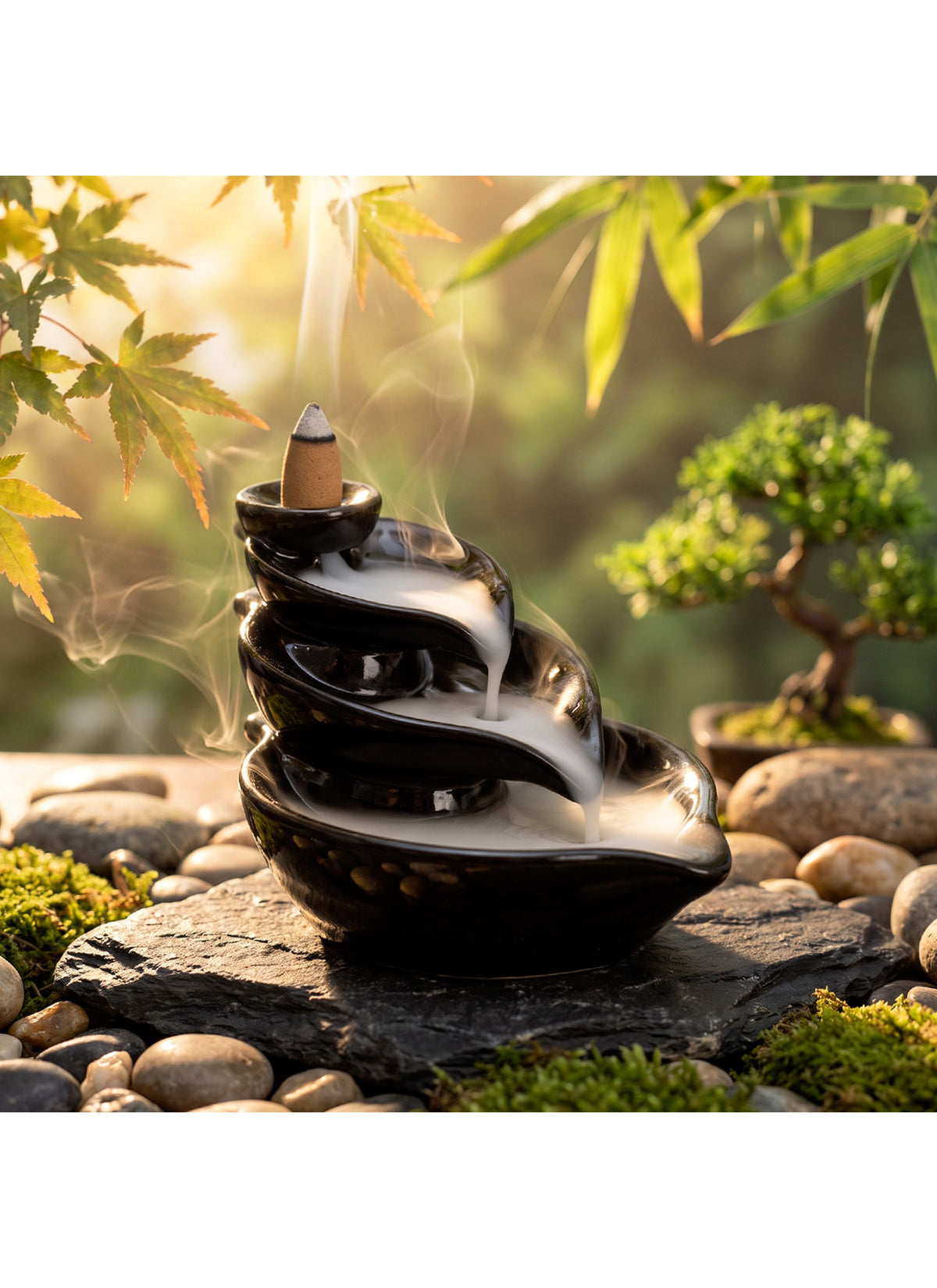 Tulasi Backflow Incense Cone Holder, Flower Slope