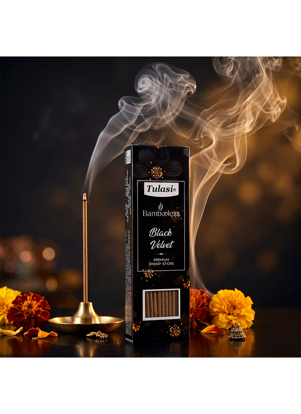 Tulasi Bambooless Black Velvet Dhoop, 90 g