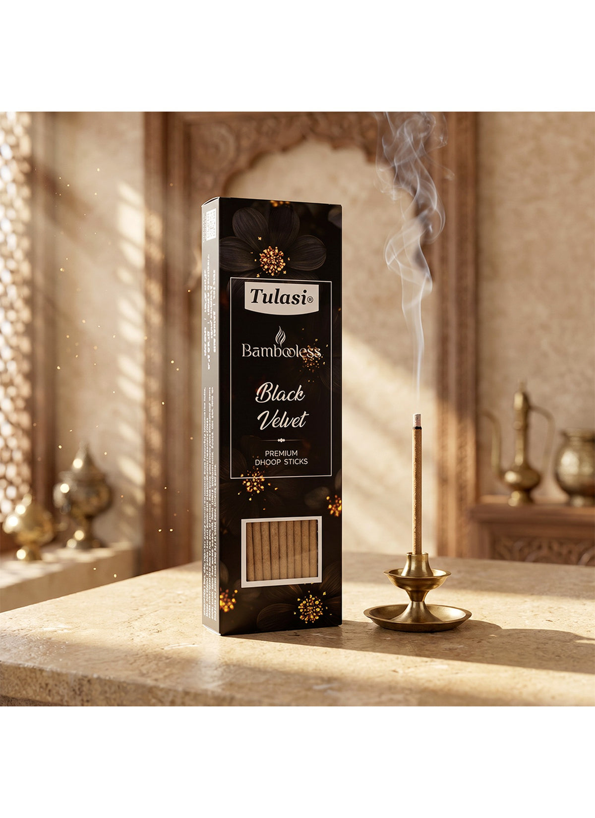 Tulasi Bambooless Black Velvet Dhoop, 90 g