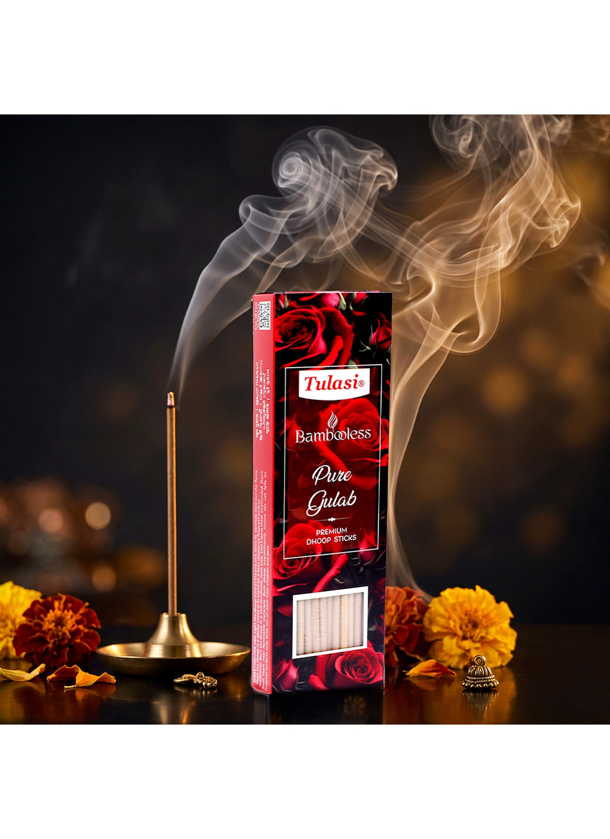 Tulasi Bambooless Pure Gulab Dhoop, 90 g