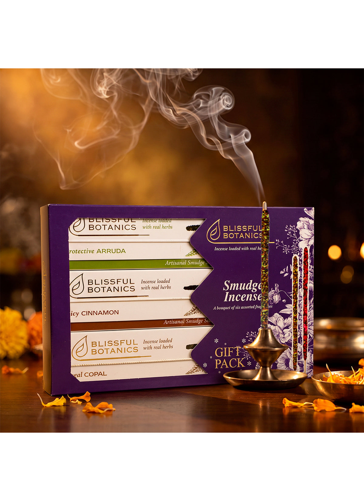 Tulasi Blissful Botanics Incense Gift Pack, 6 Fragrances