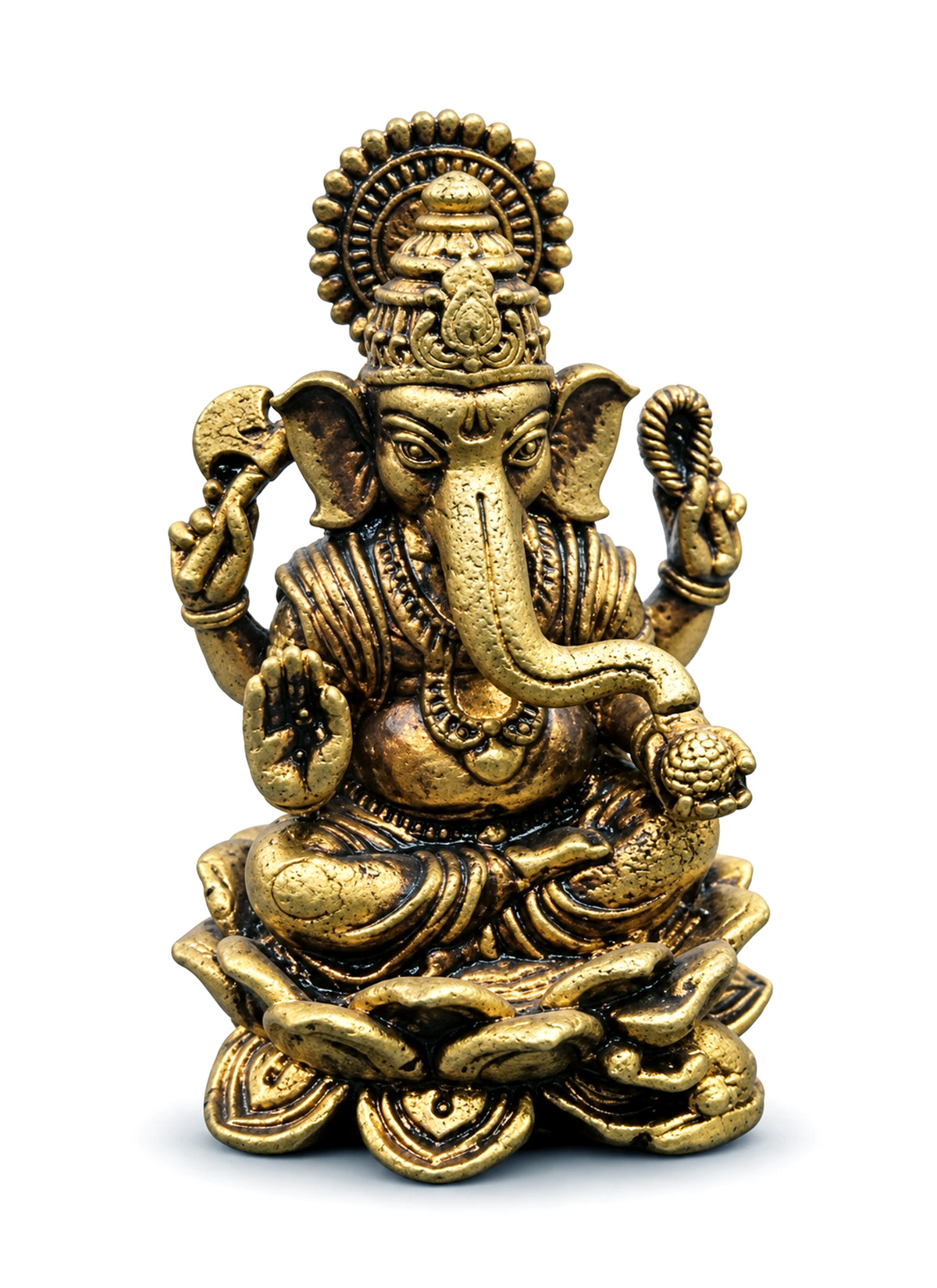 Madhoor Ganesha Brass Deity Idol Gold-Tone 48 mm 1 Piece