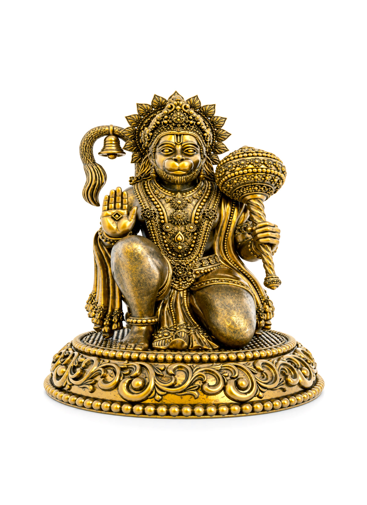 Madhoor Hanuman Brass Deity Idol Gold-Tone 48 mm 1 Piece