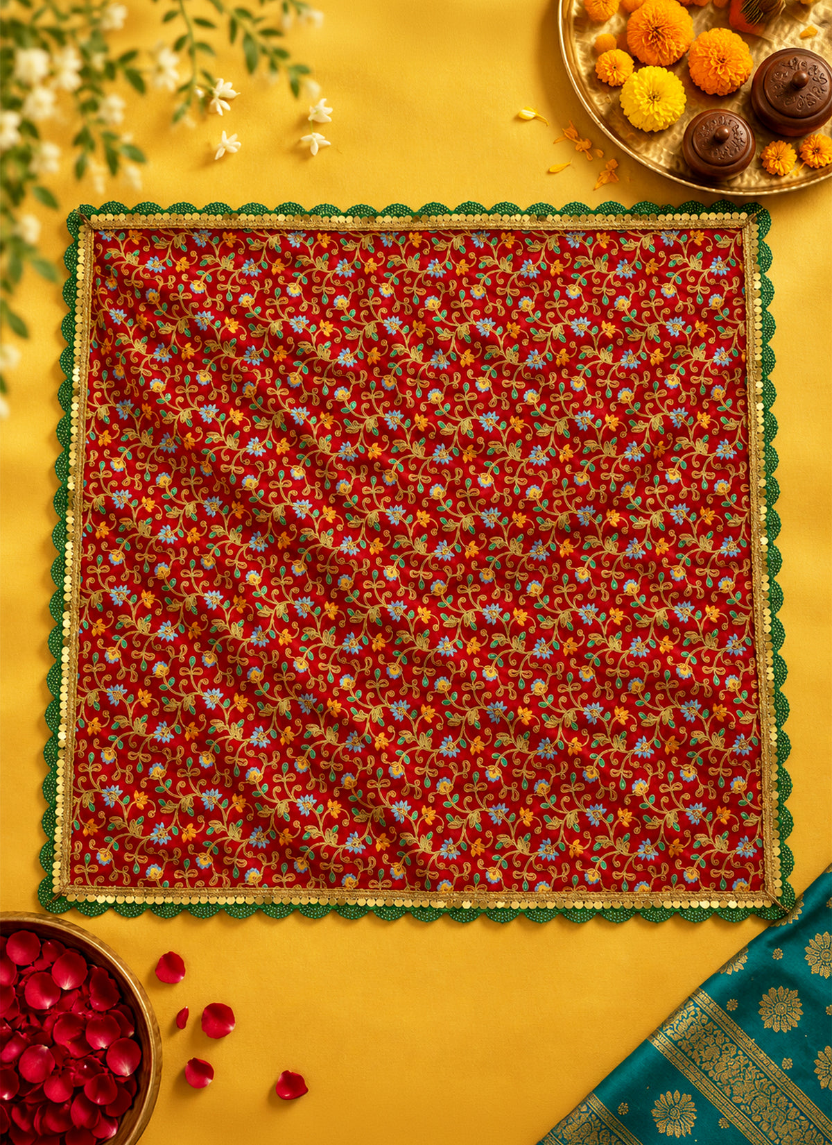 Madhoor Deity Idol Chunri Multicolour Yellow 1m