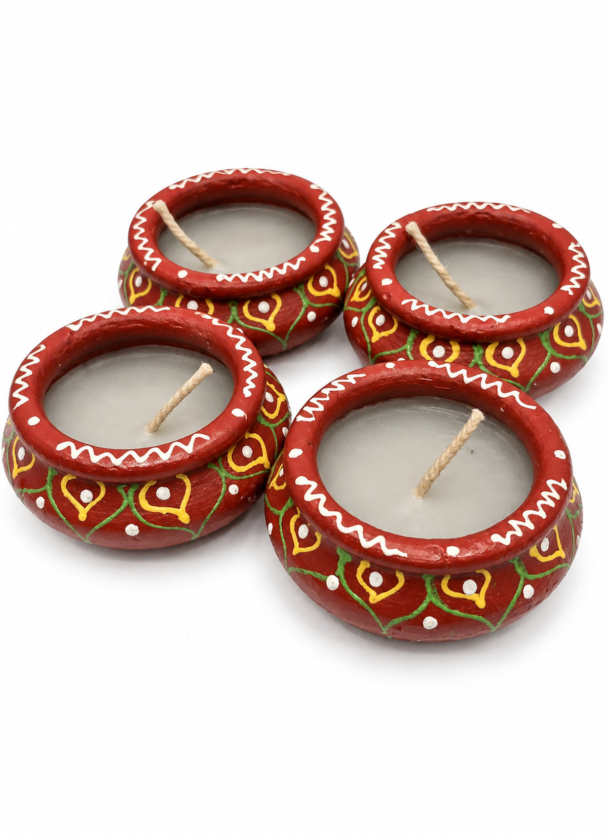 Madhoor Matki Diya Red Set of 4