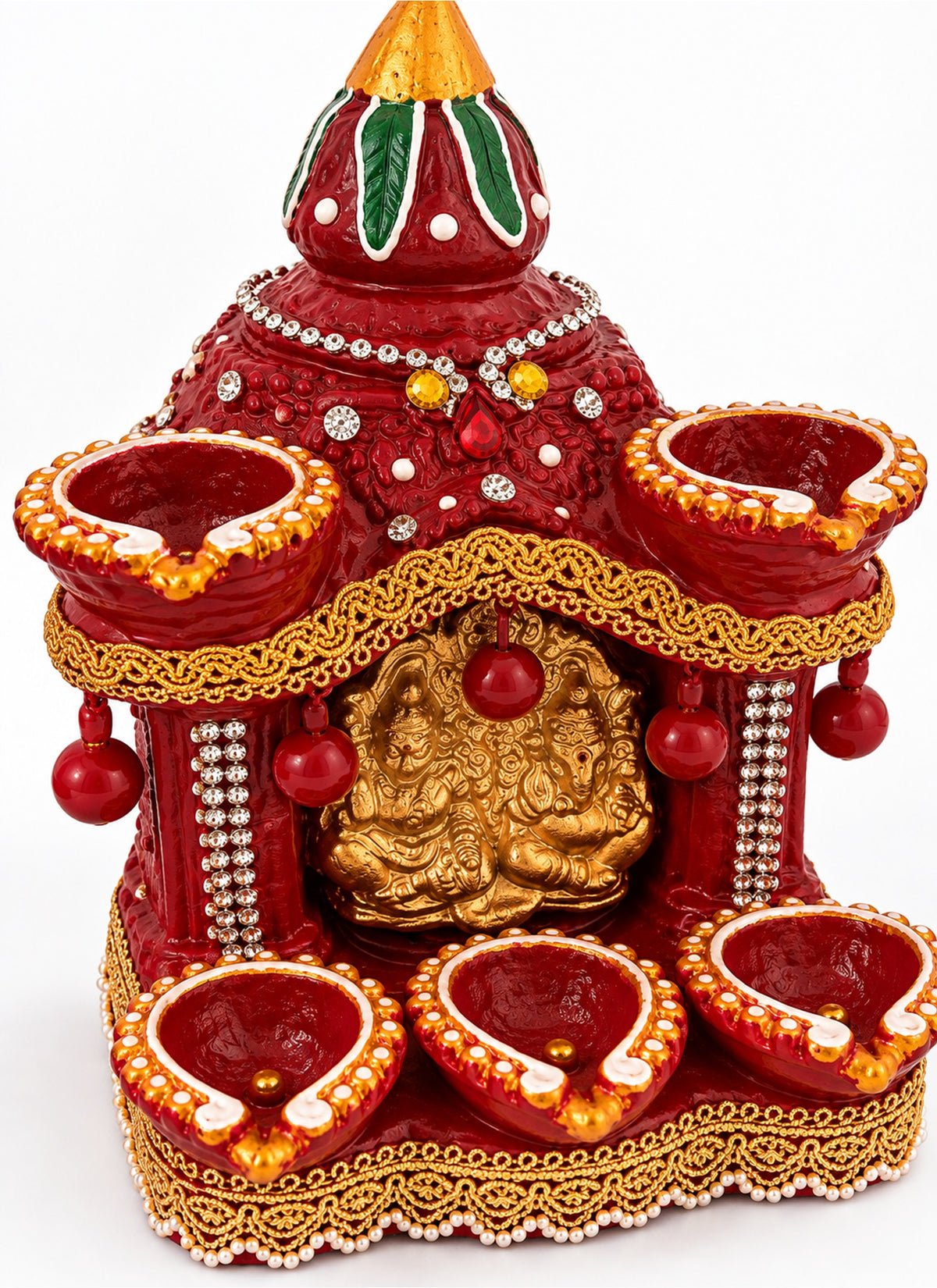 Madhoor Kalash Diya Hatri Red 1 Piece