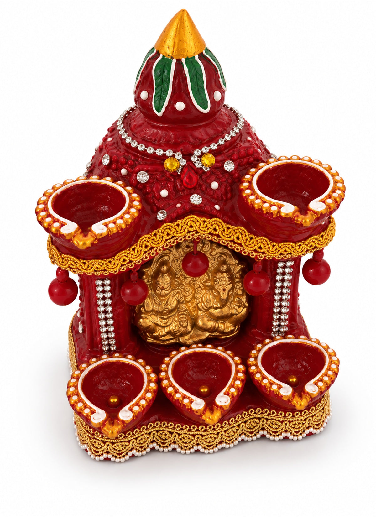 Madhoor Kalash Diya Hatri Red 1 Piece