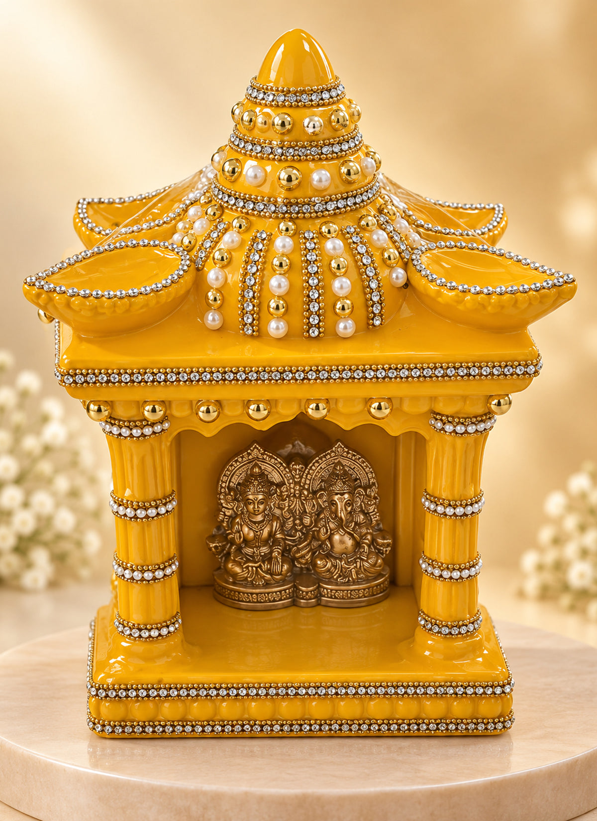 Madhoor Dome Diya Hatri Yellow 1 Piece