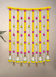Madhoor Marigold Jasmine Flower Backdrop Yellow Pink White 1 Piece