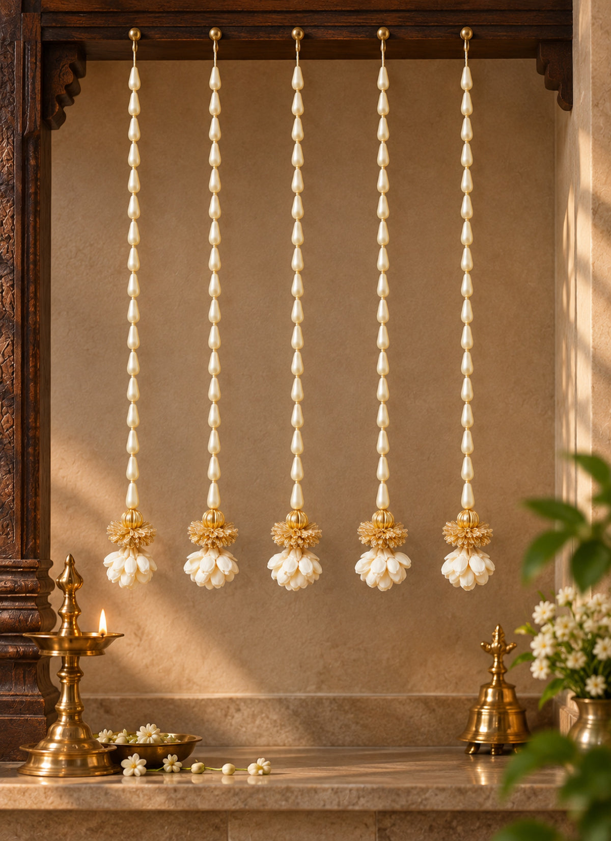 Madhoor Floral Beads Hanging 1.5 Feet Set of 5