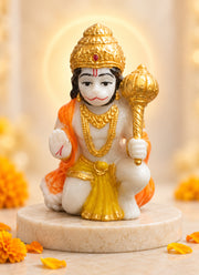 Madhoor Hanuman Deity Idol Gold-Tone Orange 3 Inches 1 Piece
