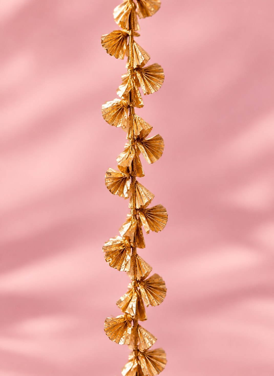 Madhoor Pleated Floral Latkan Gold-Tone Rose 3 Feet Set of 5