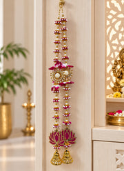 Madhoor Lotus Latkan White Pink Gold-Tone 2 Pieces