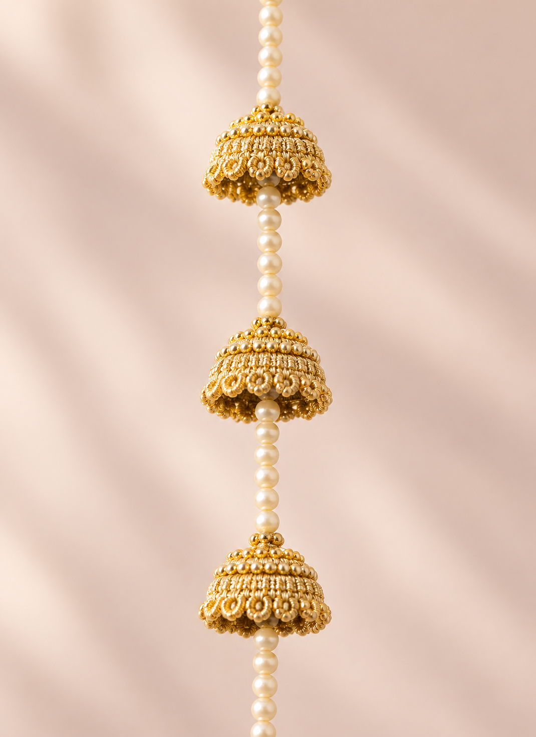 Madhoor Pearl Jhumka Latkan Gold-Tone 4 Feet Set of 2
