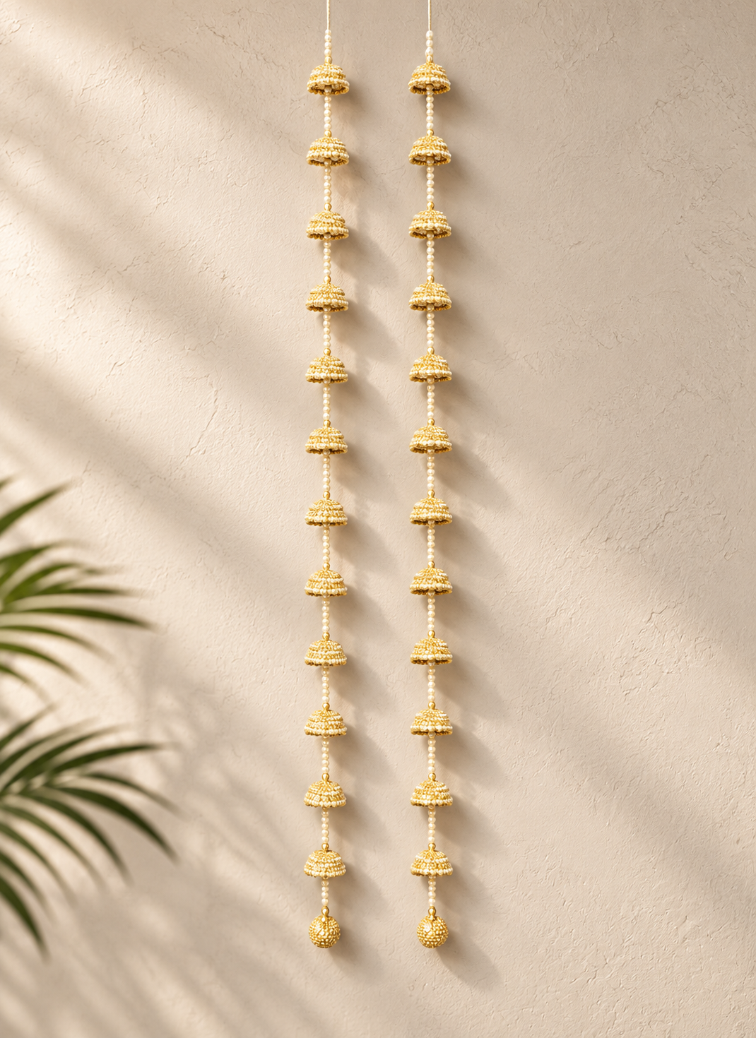 Madhoor Pearl Jhumka Latkan Gold-Tone 4 Feet Set of 2