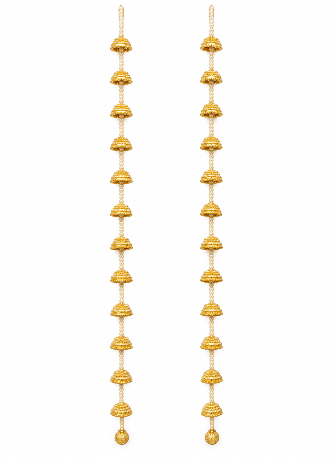 Madhoor Pearl Jhumka Latkan Gold-Tone 4 Feet Set of 2