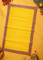Madhoor Gota Patti Pooja Mat Yellow 48 x 72 Inches