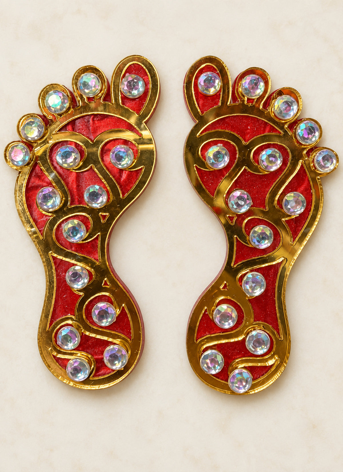 Madhoor Lakshmi Feet Pagla Red 2.5 Inches 1 Pair
