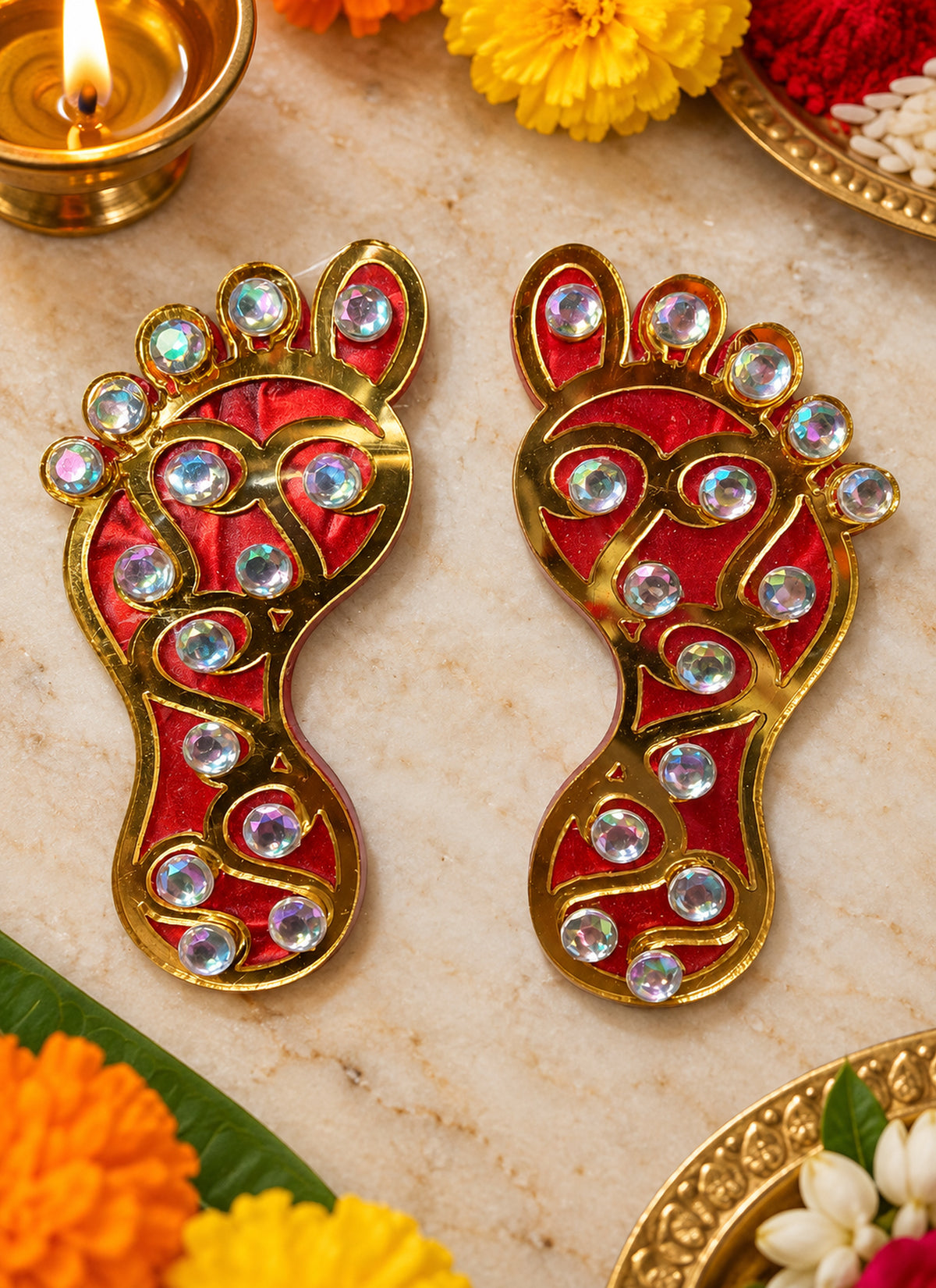 Madhoor Lakshmi Feet Pagla Red 2.5 Inches 1 Pair